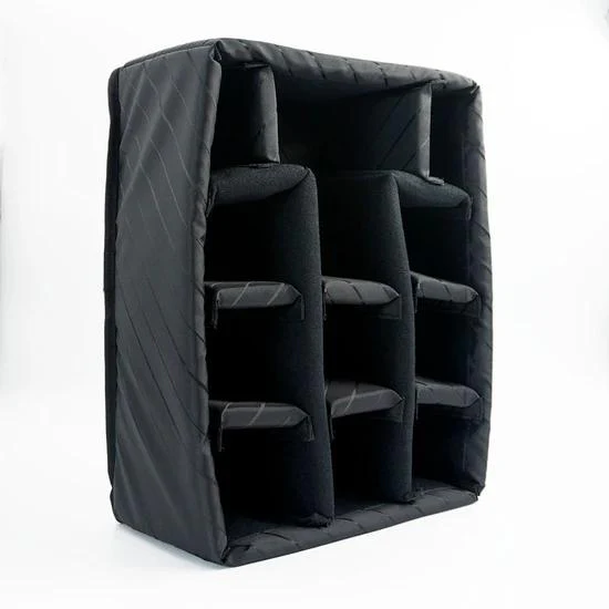 Black ALEON 21" padded camera insert with adjustable dividers for gear organization.