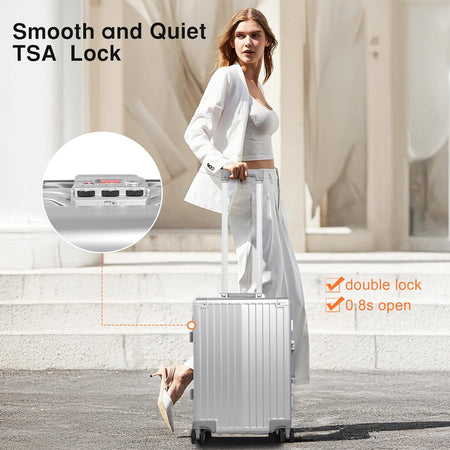 ALEON 21" Aluminium Camera Carry-On Case with Padded Divider Set - Platinum Silver-Aluminium Cases-Kudos Cameras