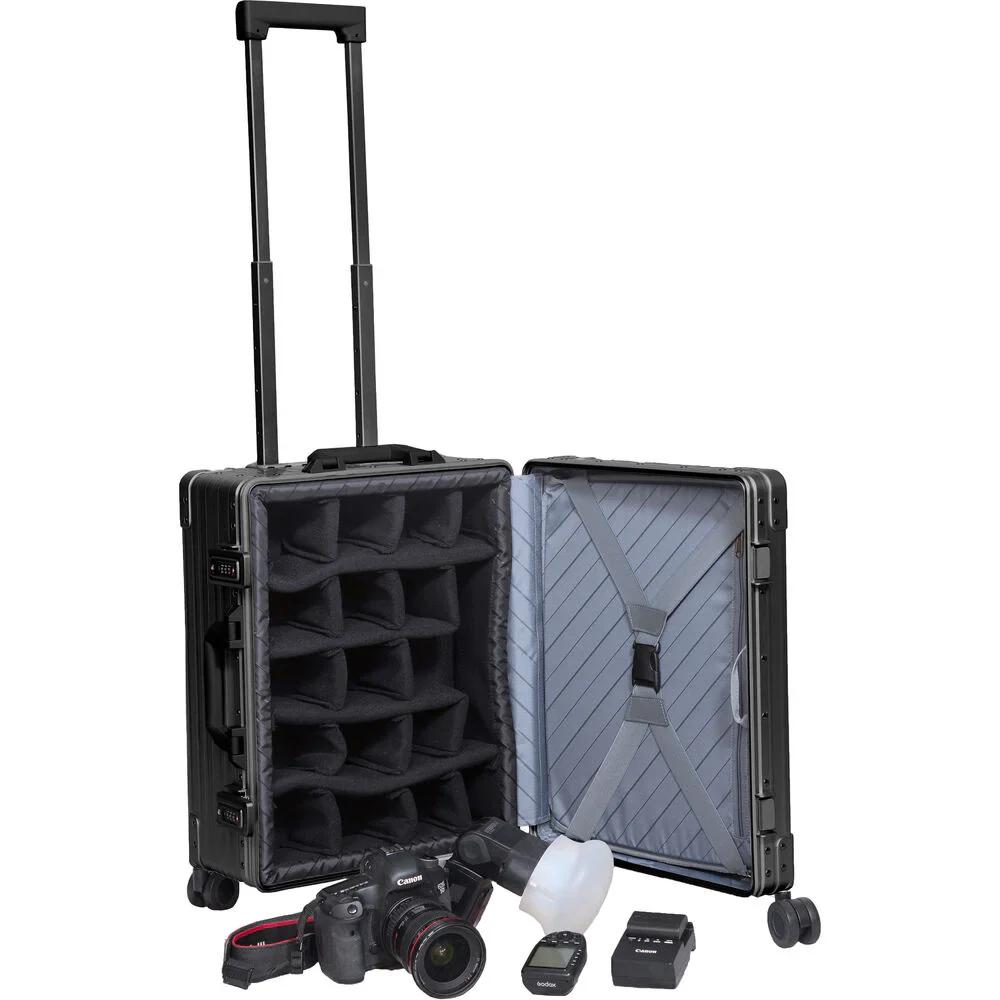 ALEON 30" Aluminium Camera Check-In Case with Padded Divider Set - Onyx Black-Aluminium Cases-Kudos Cameras