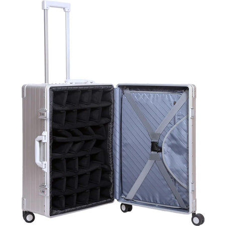 ALEON 30" Aluminium Camera Check-In Case with Padded Divider Set - Platinum Silver-Aluminium Cases-Kudos Cameras