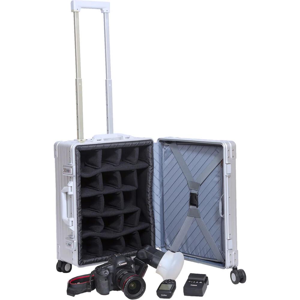 ALEON 30" Aluminium Camera Check-In Case with Padded Divider Set - Platinum Silver-Aluminium Cases-Kudos Cameras