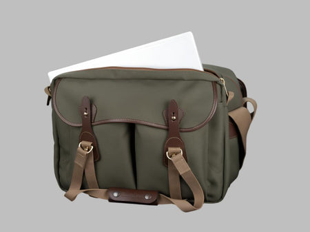 Billingham 445 MKII Camera Bag - Sage FibreNyte / Chocolate Leather-Camera Bags-Kudos Cameras
