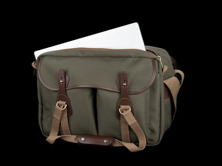Billingham 445 MKII Camera Bag - Sage FibreNyte / Chocolate Leather-Camera Bags-Kudos Cameras