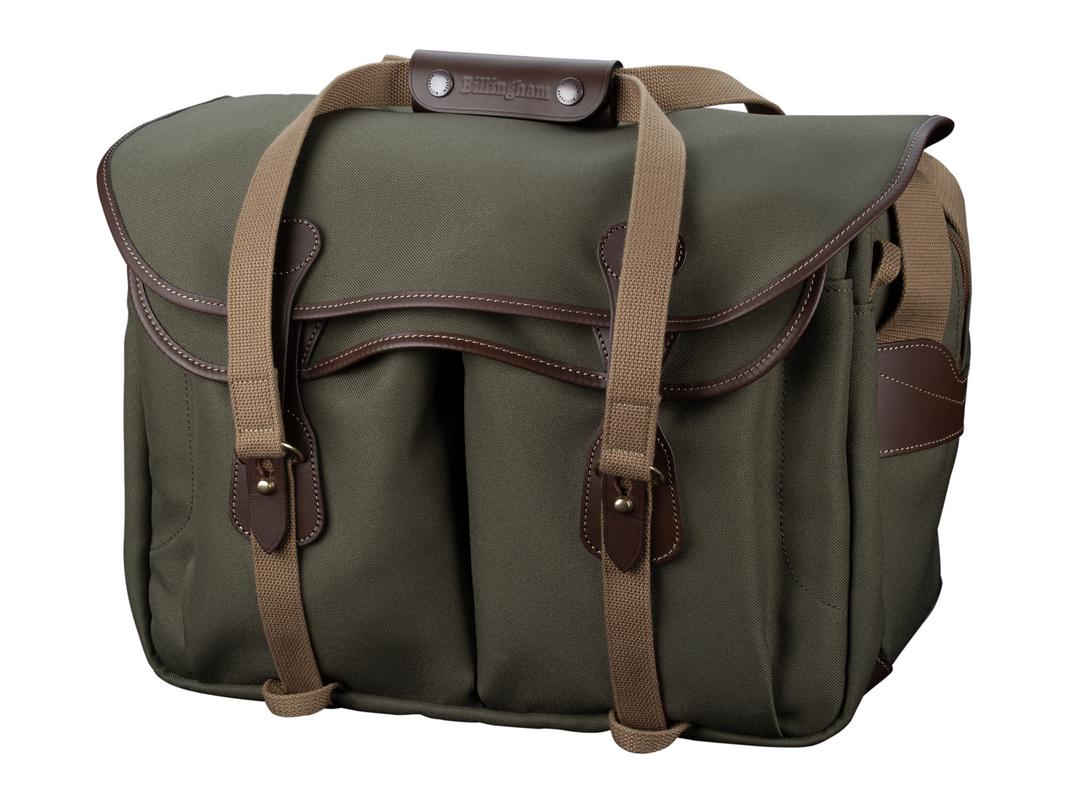 Billingham 445 MKII Camera Bag - Sage FibreNyte / Chocolate Leather-Camera Bags-Kudos Cameras