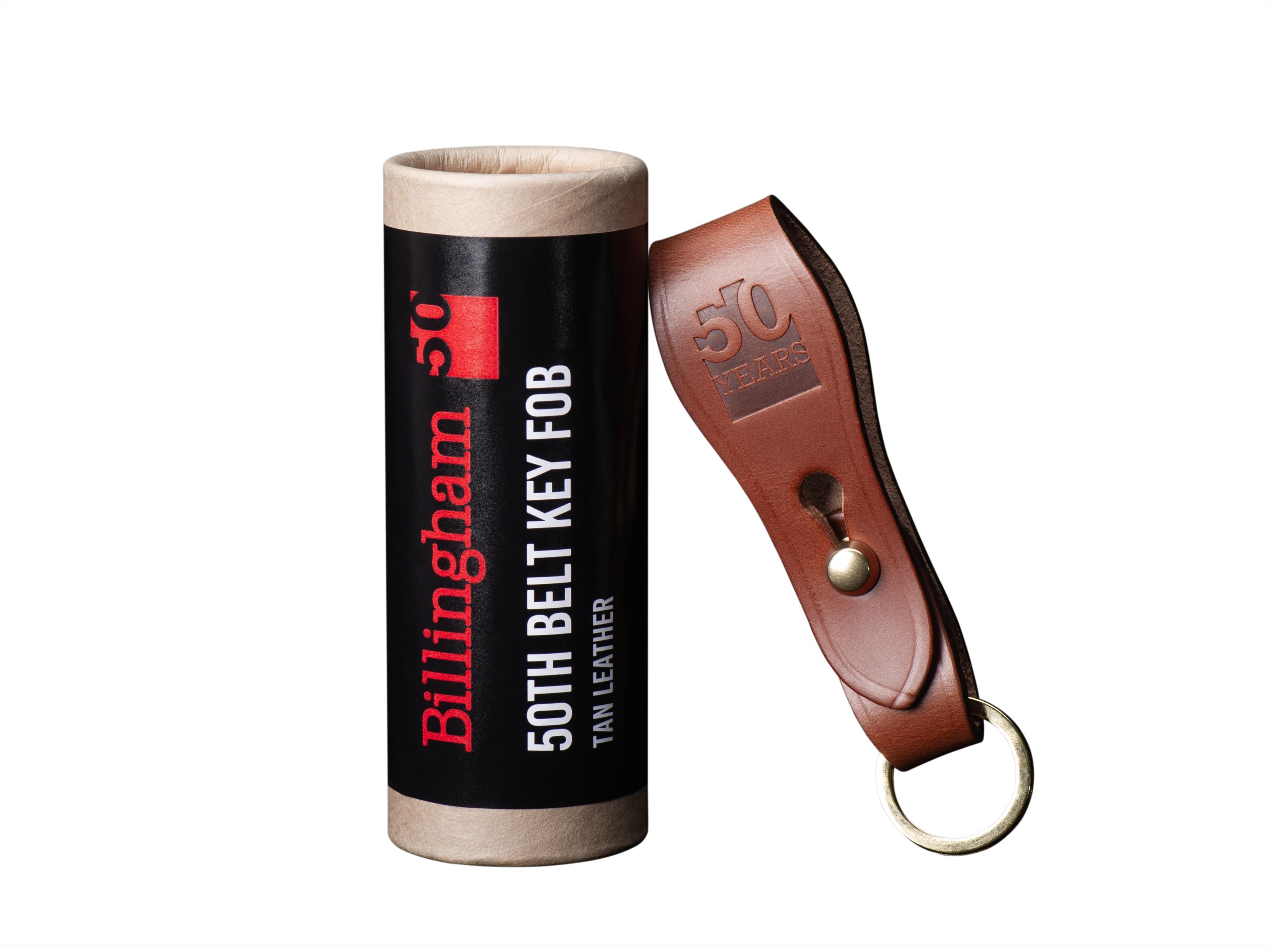 Billingham 50th Anniversary Belt Key Fob - Tan Leather-Camera Bag Accessories-Billingham