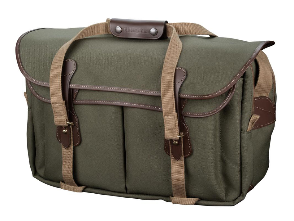 Billingham 555 MKII Camera Bag - Sage FibreNyte / Chocolate Leather-Camera Bags-Kudos Cameras