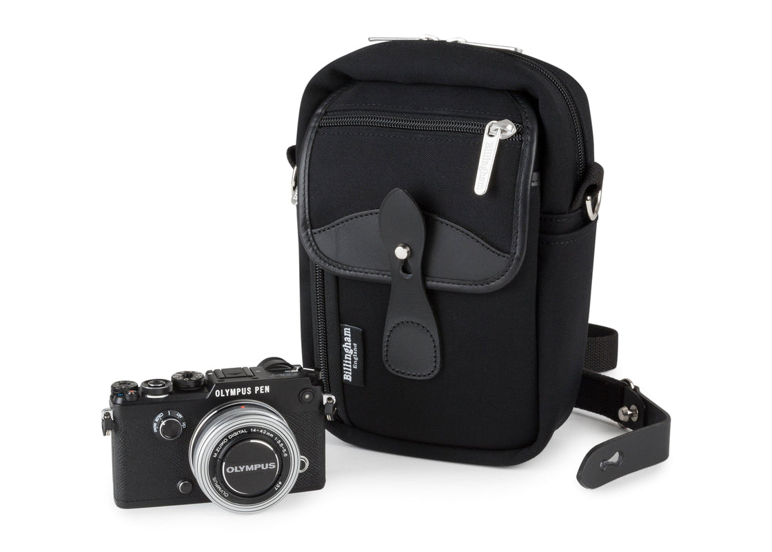 Billingham Airline Stowaway Camera Bag - Black Canvas / Black Leather-Camera Bags-Kudos Cameras