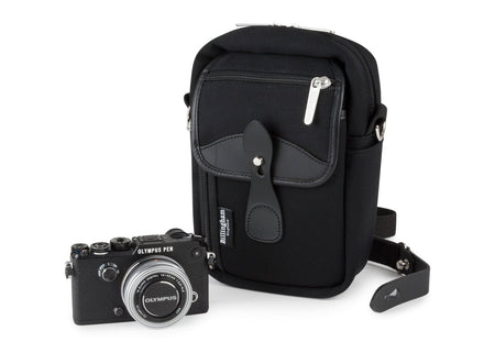 Billingham Airline Stowaway Camera Bag - Black Canvas / Black Leather-Camera Bags-Billingham