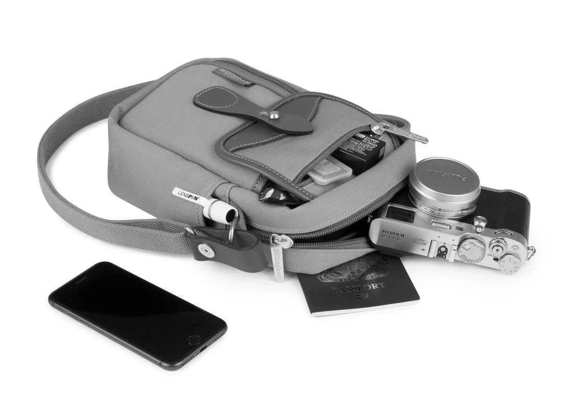 Billingham Airline Stowaway Camera Bag - Navy FibreNyte / Chocolate Leather-Camera Bags-Billingham