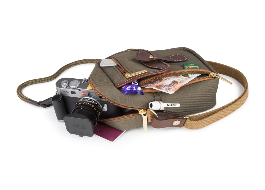 Billingham Airline Stowaway Camera Bag - Sage FibreNyte / Chocolate Leather-Camera Bags-Billingham