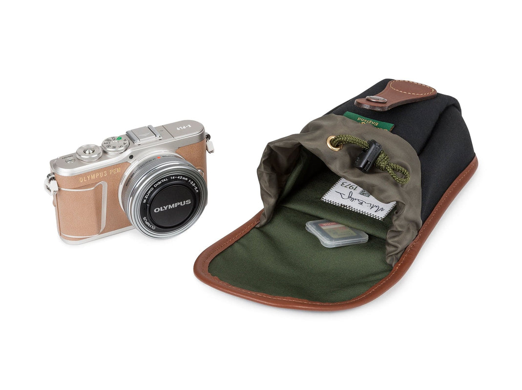 Billingham AVEA 7 End Pocket Pouch - Black Canvas / Tan Leather-Camera Bag Pockets-Kudos Cameras