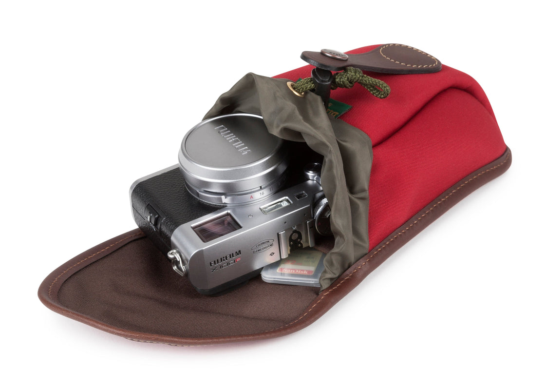 Billingham AVEA 7 End Pocket Pouch - Burgundy Canvas / Chocolate Leather-Camera Bag Pockets-Kudos Cameras