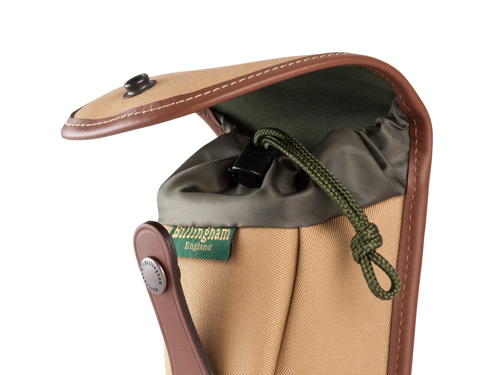 Billingham AVEA 7 End Pocket Pouch - Khaki FibreNyte / Chocolate Leather-Camera Bag Pockets-Kudos Cameras