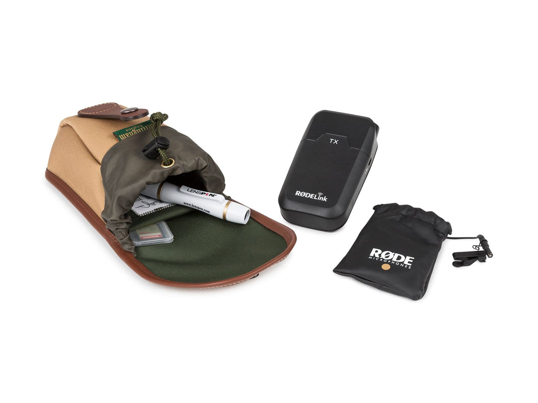 Billingham AVEA 7 End Pocket Pouch - Khaki FibreNyte / Chocolate Leather-Camera Bag Pockets-Billingham