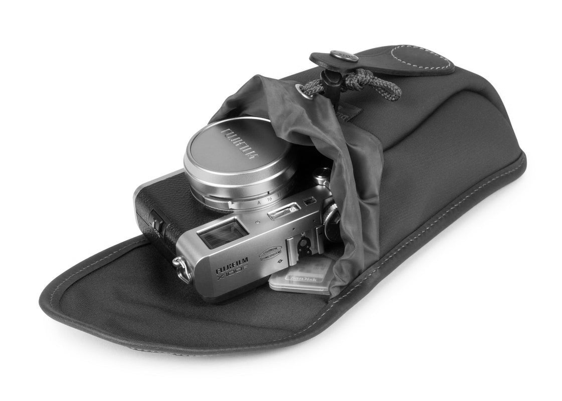 Billingham AVEA 7 End Pocket Pouch - Sage FibreNyte / Black Leather-Camera Bag Pockets-Billingham