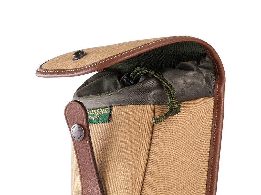 Billingham AVEA 8 End Pocket Pouch - Khaki FibreNyte / Chocolate Leather-Camera Bag Pockets-Kudos Cameras