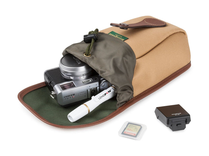 Billingham AVEA 8 End Pocket Pouch - Khaki FibreNyte / Chocolate Leather-Camera Bag Pockets-Kudos Cameras
