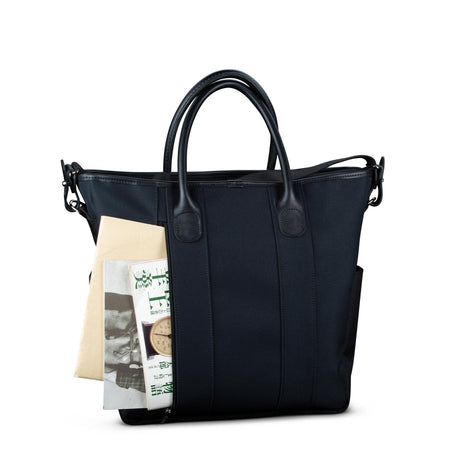 Billingham Best Boy Tote Bag - Black FibreNyte / Black Leather-Totes Bags-Billingham