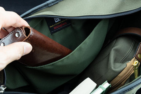 Billingham Best Boy Tote Bag - Sage FibreNyte / Black Leather-Totes Bags-Billingham