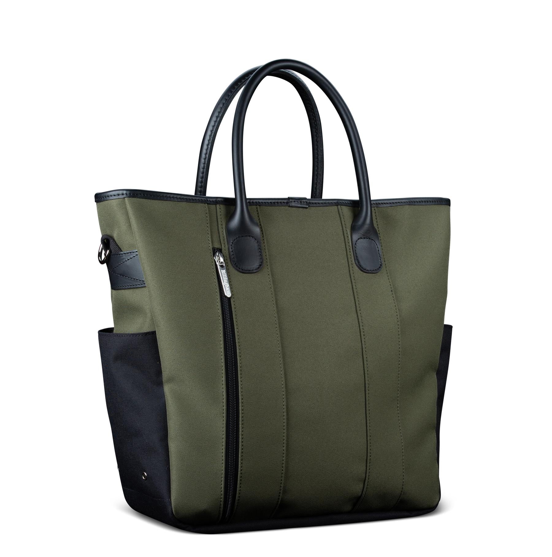 Billingham Best Boy Tote Bag - Sage FibreNyte / Black Leather-Totes Bags-Billingham