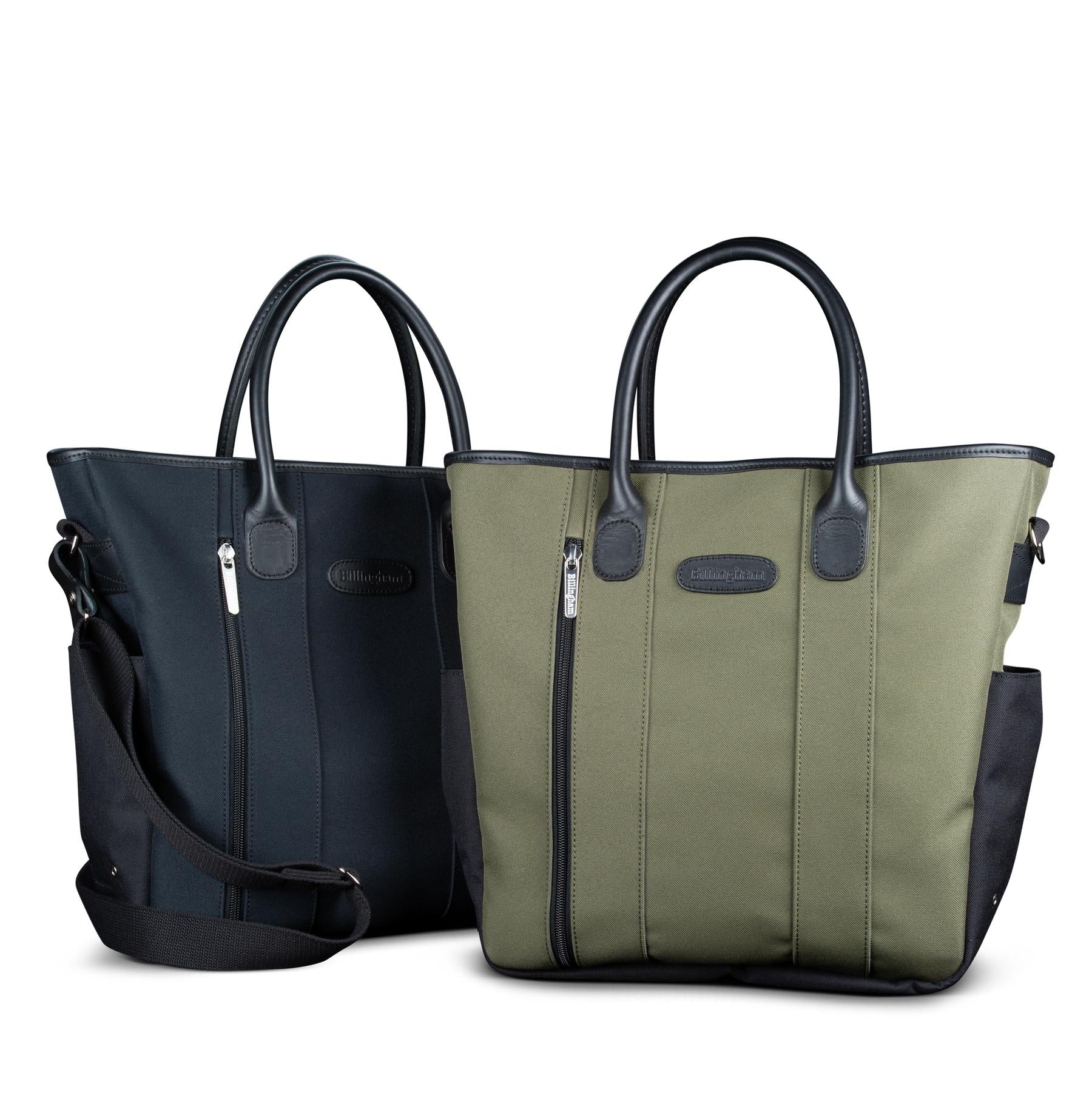Billingham Best Boy Tote Bag - Sage FibreNyte / Black Leather-Totes Bags-Billingham