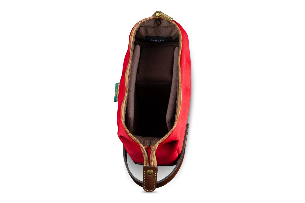 Billingham Capsule 1 Camera Pouch - Burgundy Canvas / Chocolate Leather-Camera Pouches-Kudos Cameras