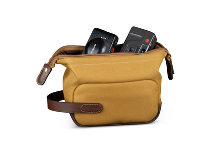 Billingham Capsule 1 Camera Pouch - Khaki FibreNyte / Chocolate Leather-Camera Pouches-Billingham
