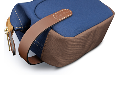 Billingham Capsule 1 Camera Pouch - Navy FibreNyte / Chocolate Leather-Camera Pouches-Kudos Cameras