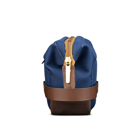 Billingham Capsule 1 Camera Pouch - Navy FibreNyte / Chocolate Leather-Camera Pouches-Kudos Cameras