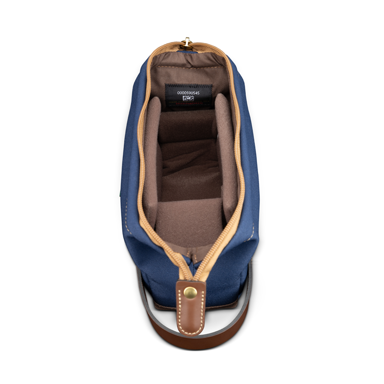 Billingham Capsule 1 Camera Pouch - Navy FibreNyte / Chocolate Leather-Camera Pouches-Kudos Cameras