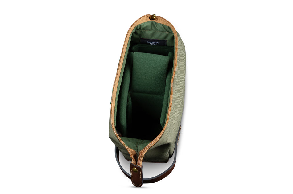 Billingham Capsule 1 Camera Pouch - Sage FibreNyte / Chocolate Leather-Camera Pouches-Kudos Cameras