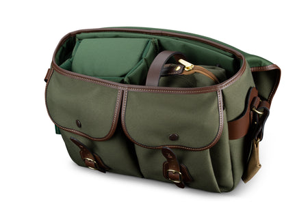 Billingham Capsule 1 Camera Pouch - Sage FibreNyte / Chocolate Leather-Camera Pouches-Billingham