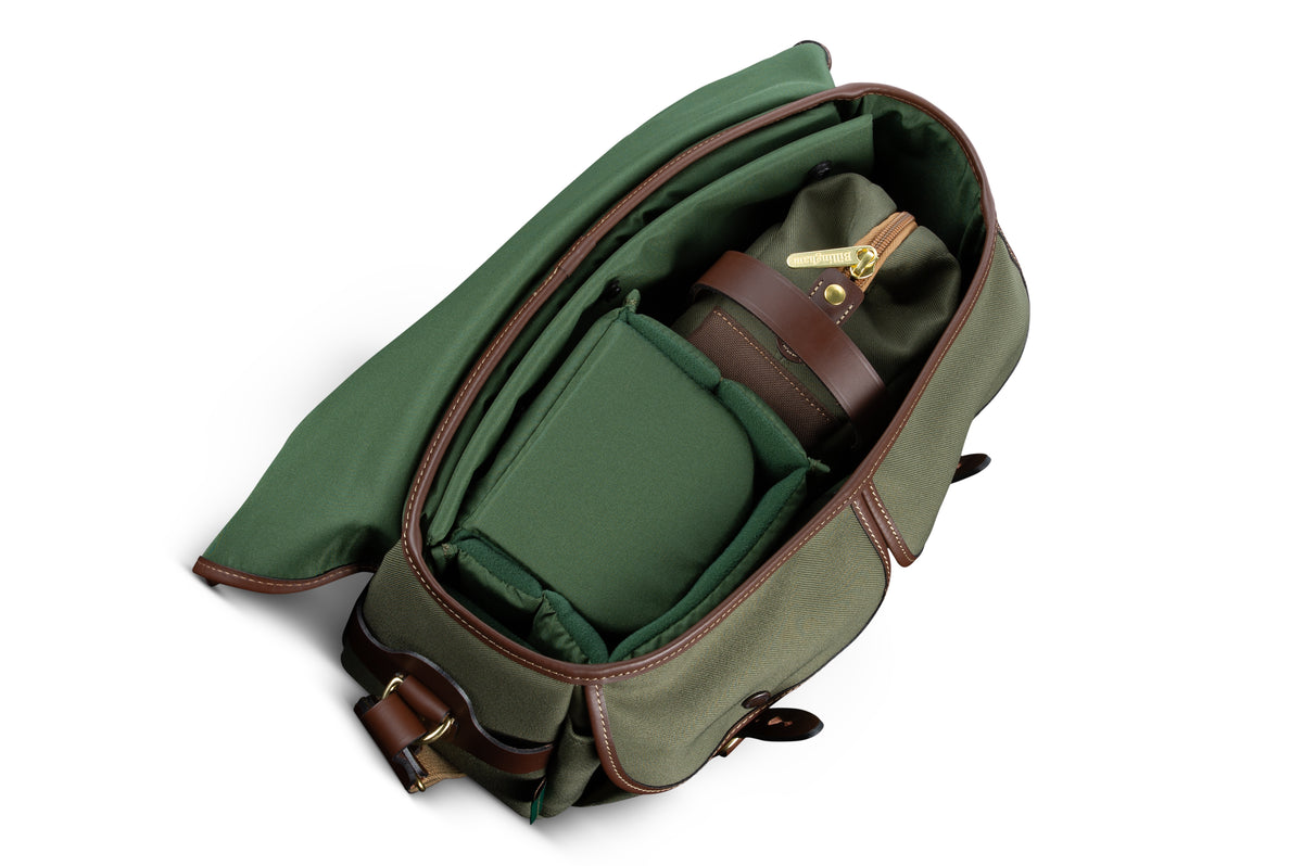 Billingham Capsule 1 Camera Pouch - Sage FibreNyte / Chocolate Leather-Camera Pouches-Billingham