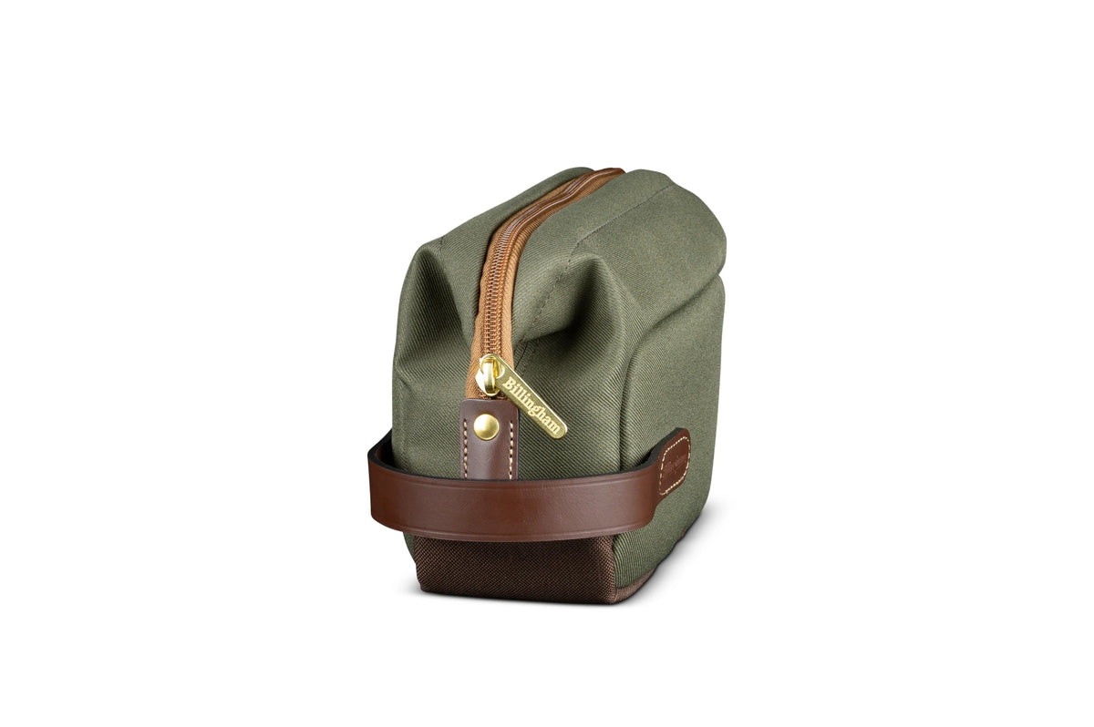 Billingham Capsule 1 Camera Pouch - Sage FibreNyte / Chocolate Leather-Camera Pouches-Billingham