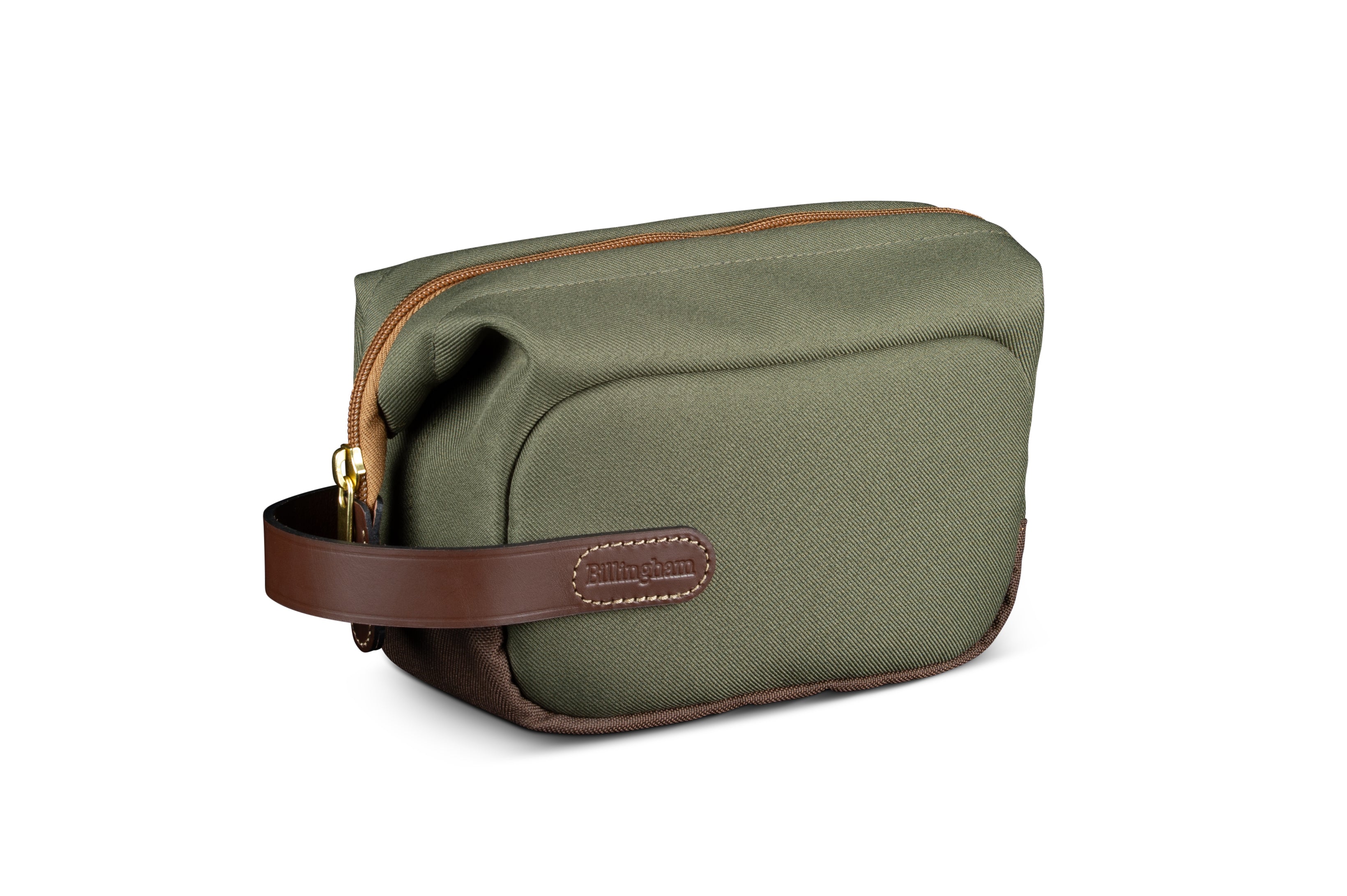 Billingham Capsule 1 Camera Pouch - Sage FibreNyte / Chocolate Leather-Camera Pouches-Billingham