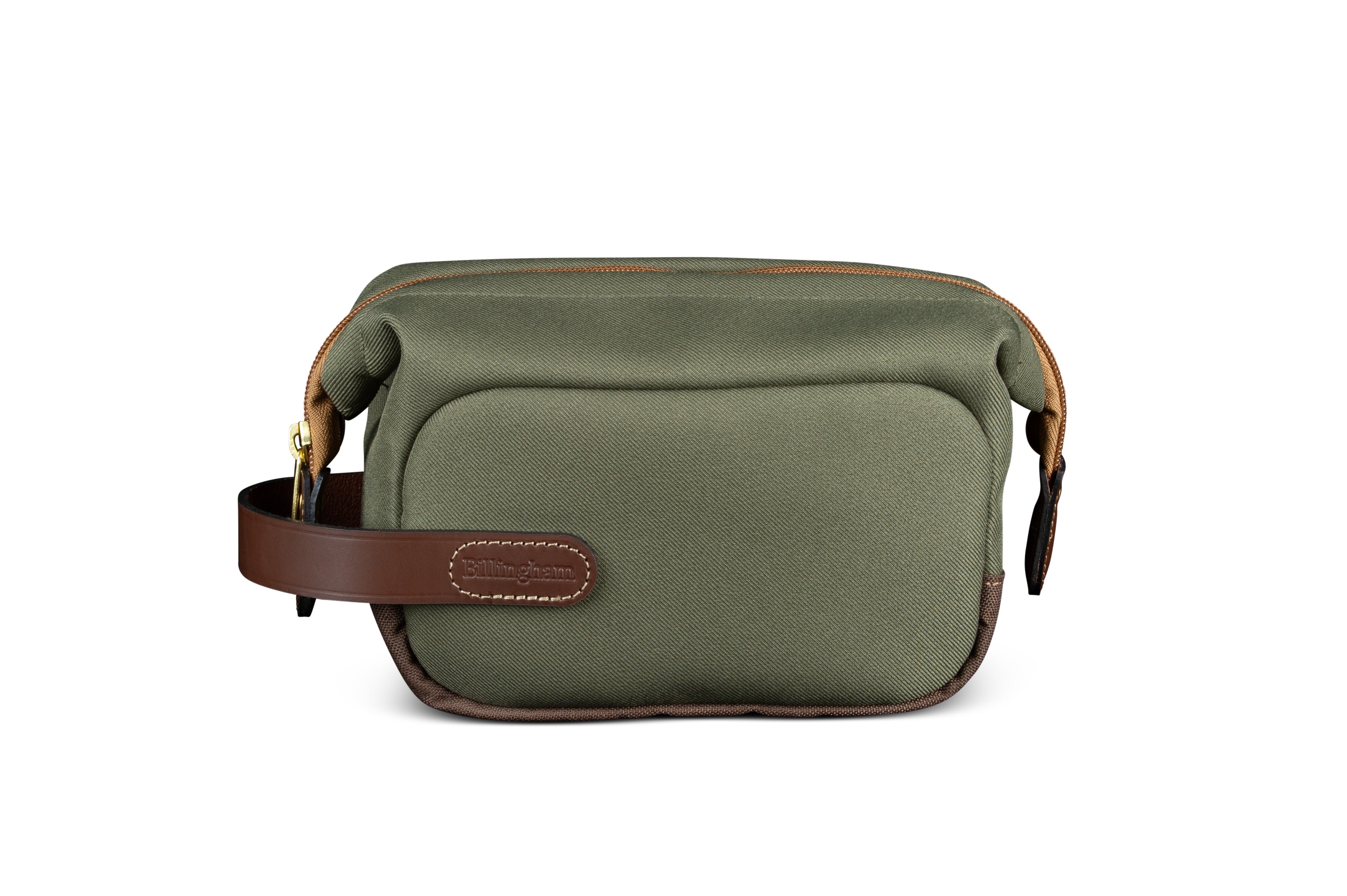 Billingham Capsule 1 Camera Pouch - Sage FibreNyte / Chocolate Leather-Camera Pouches-Billingham