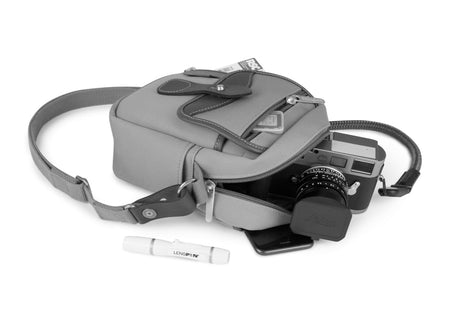 Billingham Compact Stowaway - Black FibreNyte / Red Leather-Camera Bags-Billingham