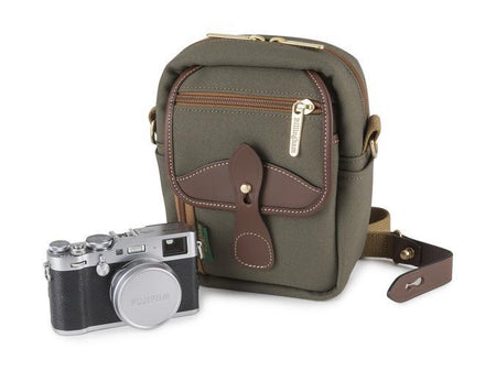 Billingham Compact Stowaway Camera Bag - Sage FibreNyte / Chocolate Leather-Camera Bags-Kudos Cameras