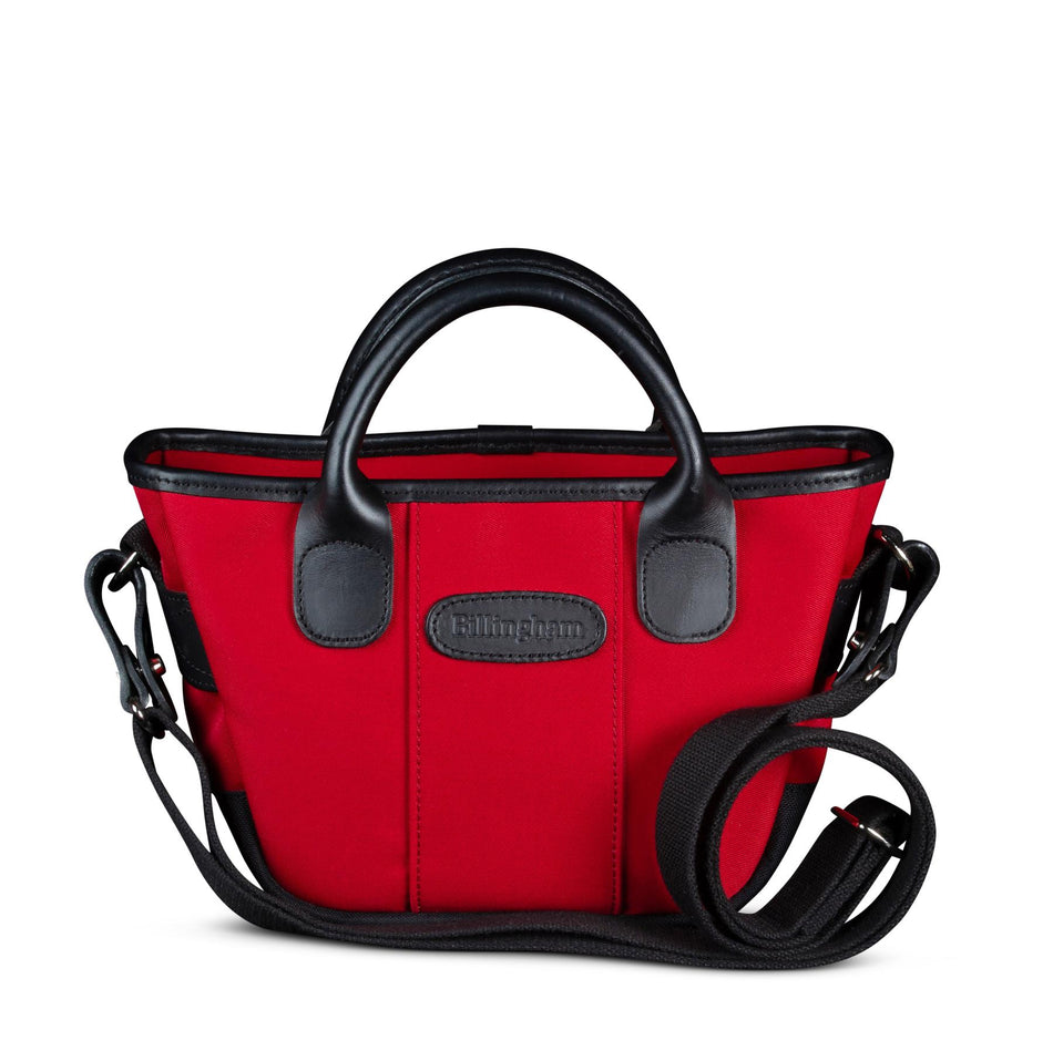 Billingham Dolly Grip Handbag - Burgundy Canvas / Black Leather-Totes Bags-Billingham