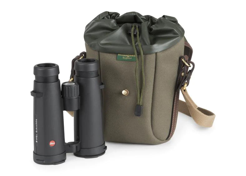 Billingham Galbin Binocular Case Size 10 - Sage FibreNyte / Chocolate Leather-Binocular Cases-Kudos Cameras