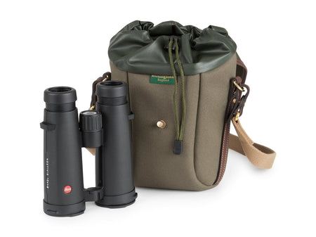 Billingham Galbin Binocular Case Size 10 - Sage FibreNyte / Chocolate Leather-Binocular Cases-Kudos Cameras