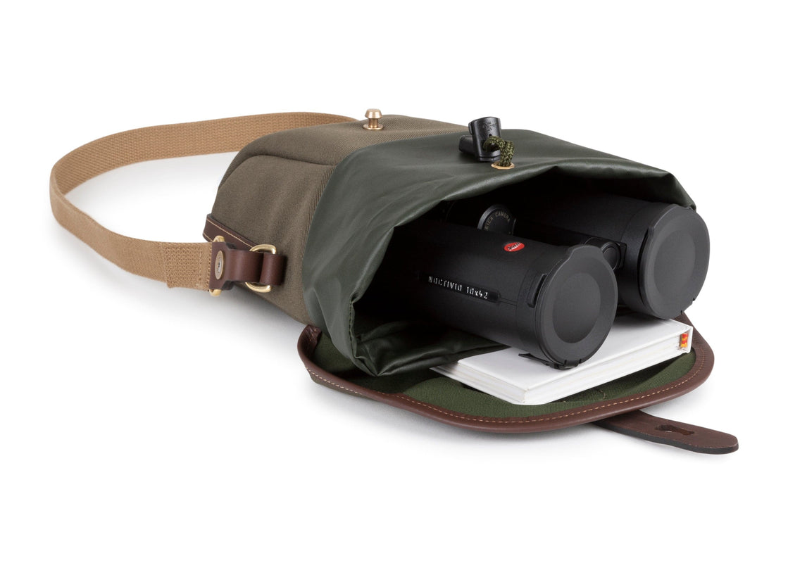 Billingham Galbin Binocular Case Size 10 - Sage FibreNyte / Chocolate Leather-Binocular Cases-Kudos Cameras
