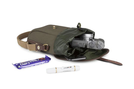 Billingham Galbin Binocular Case Size 10 - Sage FibreNyte / Chocolate Leather-Binocular Cases-Billingham