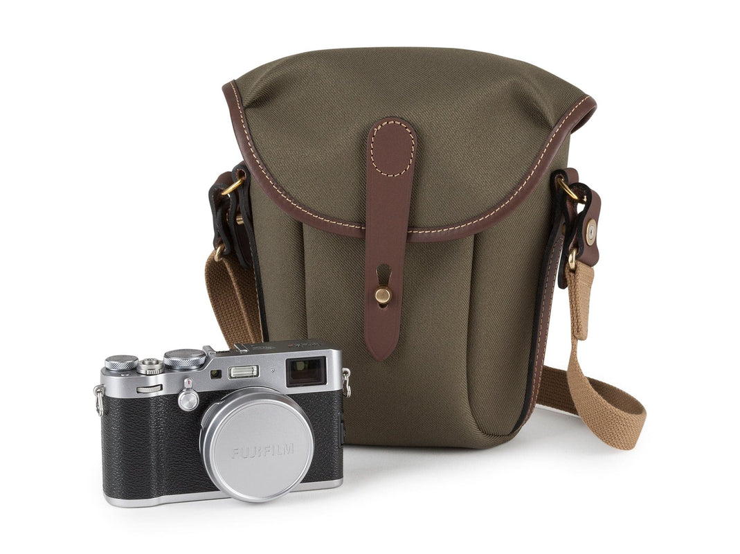 Billingham Galbin Binocular Case Size 10 - Sage FibreNyte / Chocolate Leather-Binocular Cases-Billingham