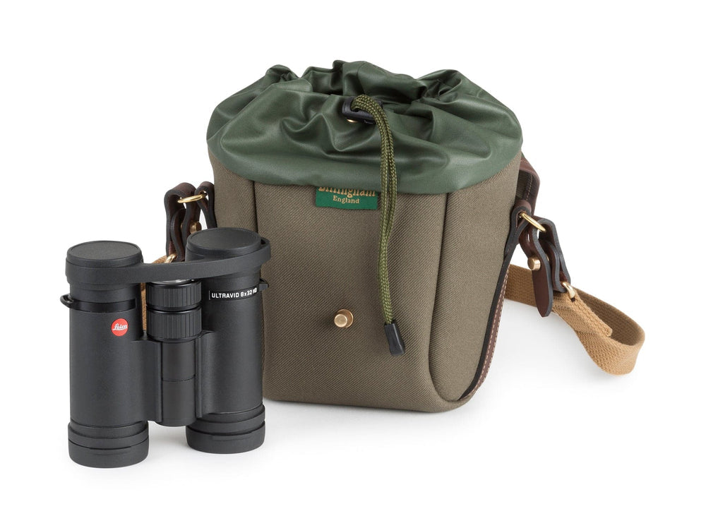 Billingham Galbin Binocular Case Size 8 - Sage FibreNyte / Chocolate Leather-Binocular Cases-Kudos Cameras