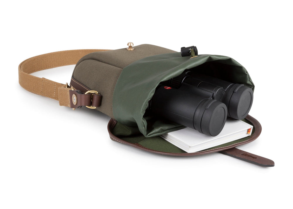Billingham Galbin Binocular Case Size 8 - Sage FibreNyte / Chocolate Leather-Binocular Cases-Kudos Cameras