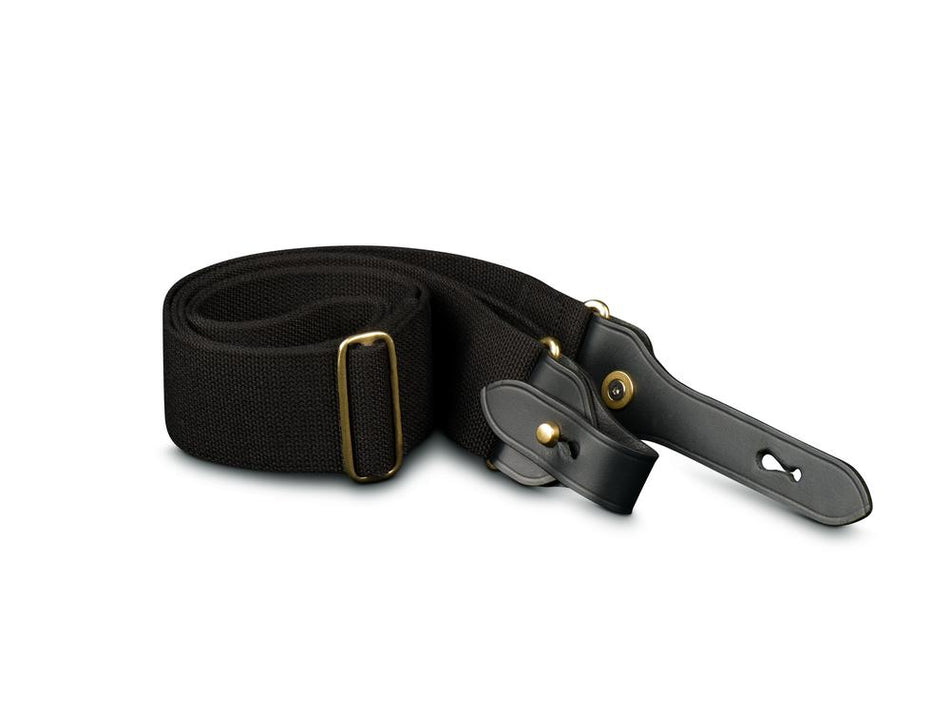Billingham H1 Shoulder Sling 50mm - Black / Black Leather (Brass Studs)-Camera Bag Accessories-Billingham