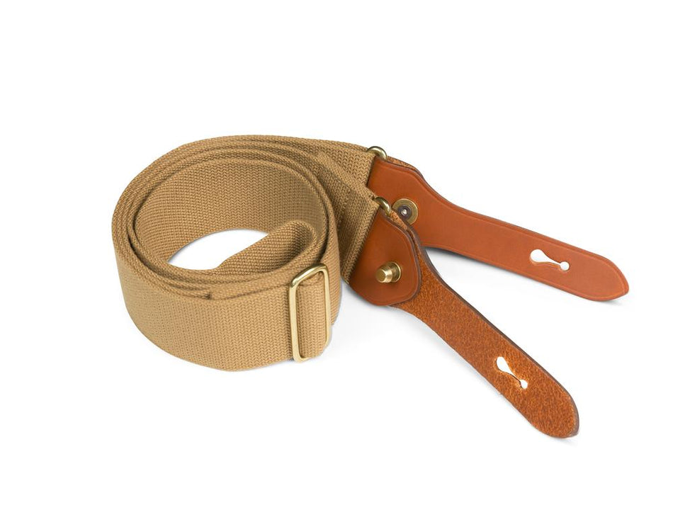 Billingham H1 Shoulder Sling 50mm - Khaki / Tan Leather (Brass Studs)-Camera Bag Accessories-Kudos Cameras