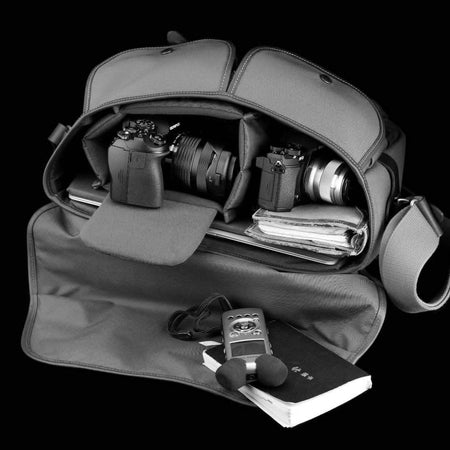 Billingham Hadley One Camera Bag - Navy FibreNyte / Chocolate Leather-Camera Bags-Billingham