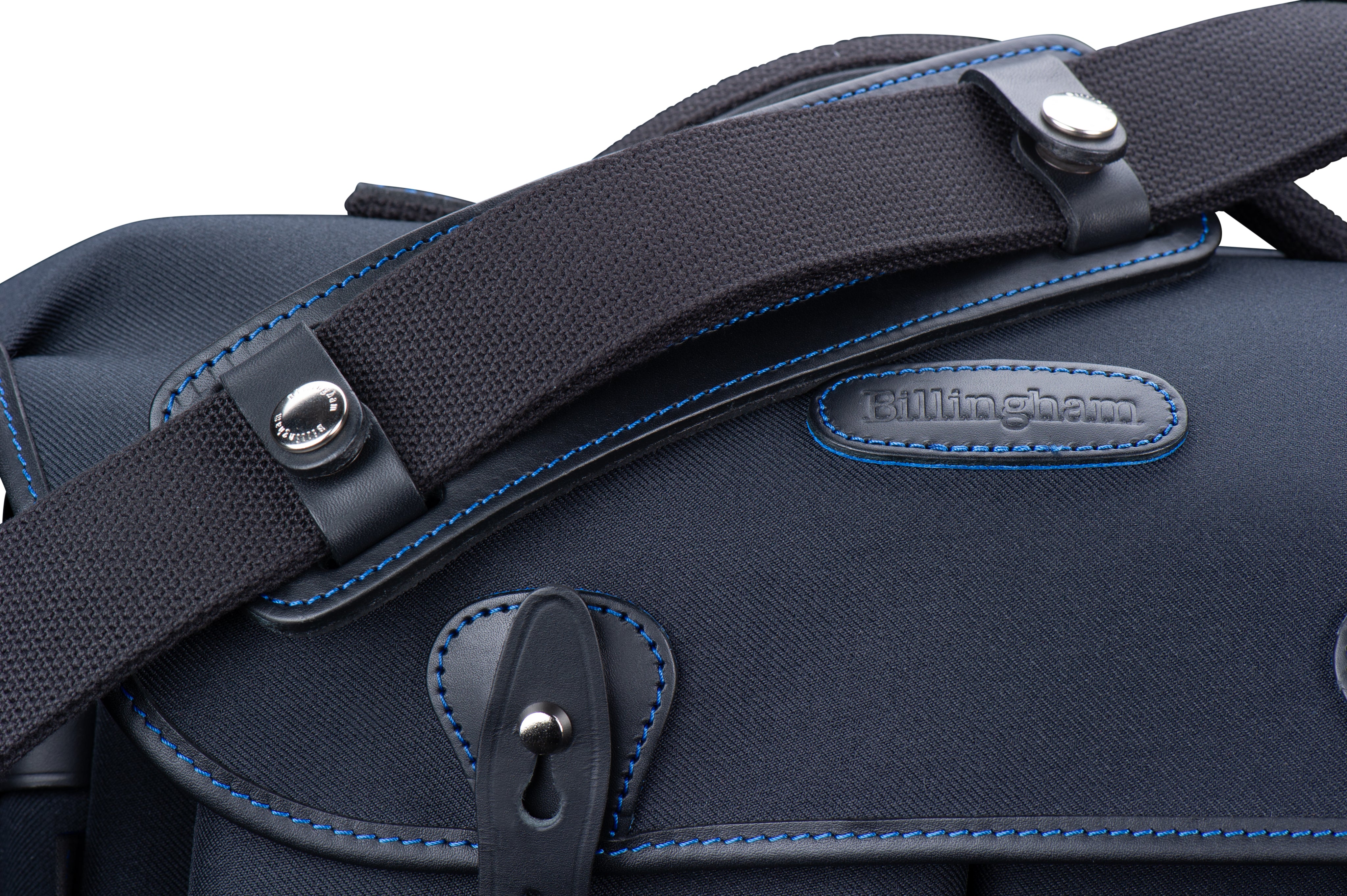 Billingham Hadley One Midnight Edition Camera Bag - Black FibreNyte / Black Leather / Blue Stitching inc SP20 Shoulder Pad-Camera Bags-Kudos Cameras